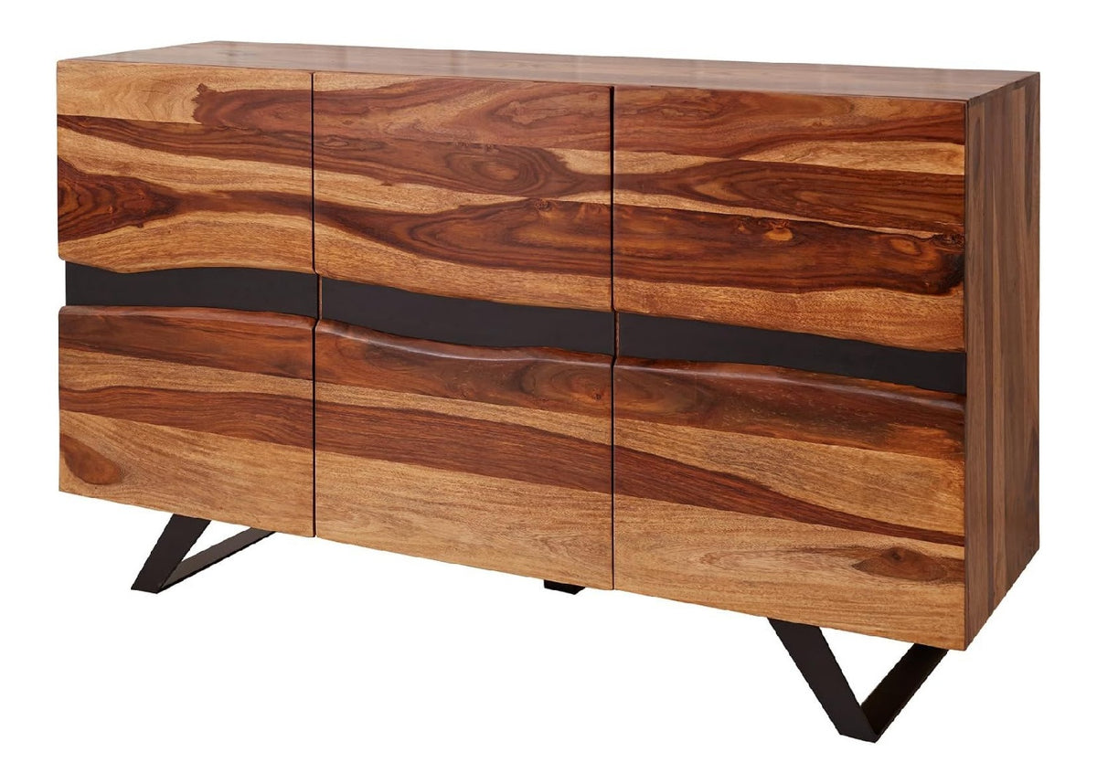 Sideboard AMAZONAS - 150cm - braun - Sheesham Baumkante Stauraum