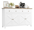 Sideboard 140cm Kuchenschrank mit 2 Schubladen 4 Turen wei