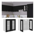 Schranke & Aufbewahrung Hangender Glasschrank Schwarz 60x31x60cm Holzwerkstoff Kuchenschranke