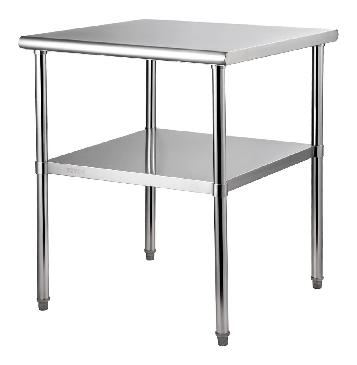 Kommerzieller Edelstahltisch 76,2 x 76,2 x 91,4 cm, Edelstahl Zweilagiger Arbeitstisch Zerlegetisch Gastro 226 kg + 136 kg Tragfahigkeit, Gewerbe Kuchentisch, Zubereitungstisch Kuchenmobel