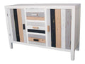 Landhausstil Kommode mit 2 Turen und 3 Schubladen Mehrfarbig 120 x 40 x H. 80 cm - Shabby Chic Mobel
