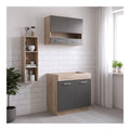 Minikuche Kuchenzeile 80 cm - Grau/Eiche ohne Gerate