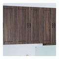 Wandschrank Porto in nussbaumfarben Eichen-Optik aus Spanplatte 80 x 31 x 100 cm mit 3 Regalen, 2 Turen, Wandhalterung geeignet fur Kuchenmobel, Vorratsmobel und Stauraum geeignet fur hohe