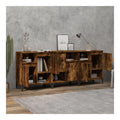 Kuchenschrank 60 x 35 x 70 cm Holz 3 Stuck Buffet fur Wohnzimmer, Eiche Rauch, klassisches Design, Sideboard, mobiler Eingang fur Esszimmer