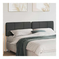 Gepolstertes Kopfteil fur Bett, 180 cm, Braun und Dunkelgrau, aus Massivem Kiefernholz, Elegantes Design fur Schlafzimmer