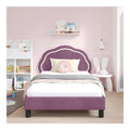 Bettgestell fur Kinder, Violett, 80 x 200 cm, Samt