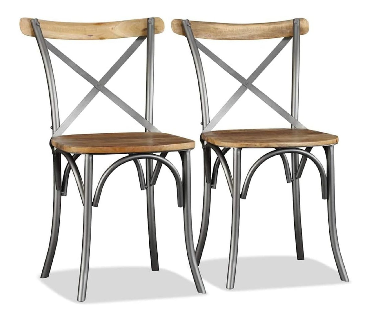 Esszimmerstuhle 2 Stuck Massivholz Mango Kuchen- und Wohnzimmerstuhl mit Ruckenlehne, bequem, stabil, modern, ergonomisch, schwingstuhl, fur Esszimmertisch, rustikal, langlebig