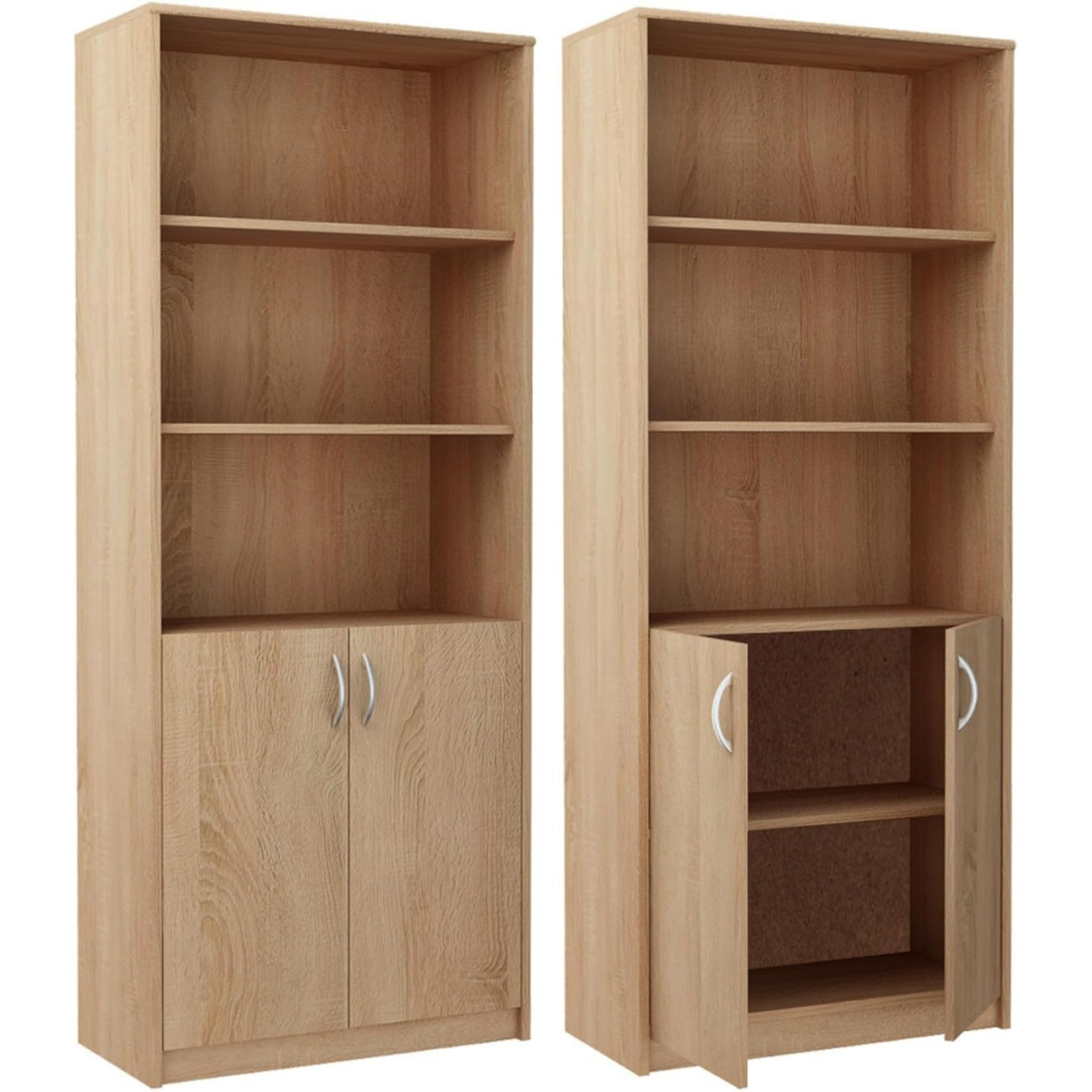 B¨¹cherregal mit 5 Ebenen, 2 T¨¹ren und 4 Ei