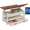 H?henverstellbarer Couchtisch mit Gasdruckfeder, 2 Schubladen und