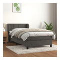 Bettgestell fur Schlafzimmer Hotel-Bettgestell Schlafzimmermobel Bettrahmen Boxspringbett mit Matratze Dunkelgrau 90x190 cm Samt fur Schlafzimmer, Hotel, Arbeitszimmer
