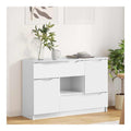 Sideboard Wei Hochglanz 100 cm mit 2 Turen + 1 Schublade, Holzwerkstoff, 65,6 cm, 30 cm Tiefe - modernes Wohnzimmer-Sideboard