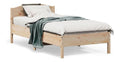 Massivholzbett,Bett Bettgestell mit Lattenrost,Schlafzimmerbett mit Kopfteil,Bettrahmen Schlafzimmermobel,Natur,75 x 190 cm