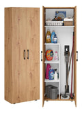 Bellamio Apol Besenschrank 60 cm, Eichenoptik, Staubsaugerfach, Stauraum