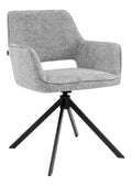 Kick Collection draaibare Esszimmerstuhl Pax - Grau - Modern und Hochwertig - Strukturierter Stoff en Metall - Erhaltlich in vielen Farben
