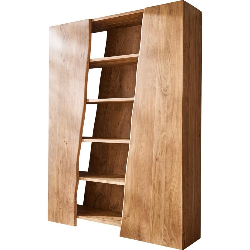 B¨¹cherregal aus massiver Akazie mit Live-Edge-Design, 14