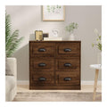 Sideboard Braun Eichen-Optik Holzwerkstoff 70x35,5x67,5 cm, Kuchen Sideboard Buffet Cabinet mit Stauraum, Esszimmer Schrank, Wohnzimmer Credenza fur Organisation