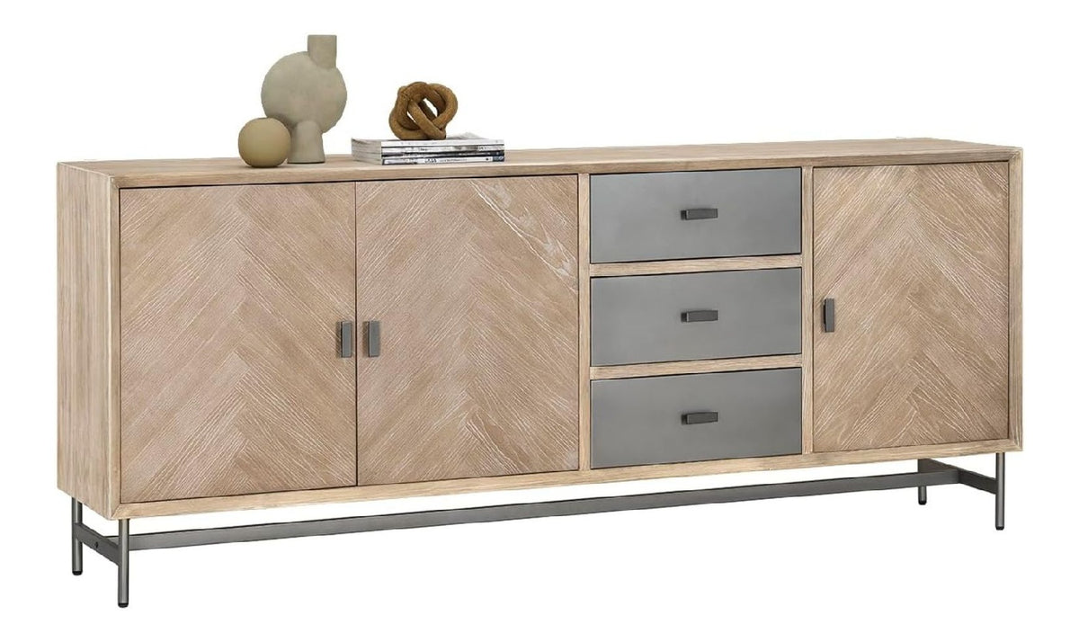 Sideboard mit 3 Schubladen & 3 Turen 200x40,6x81,5cm fur Flur
