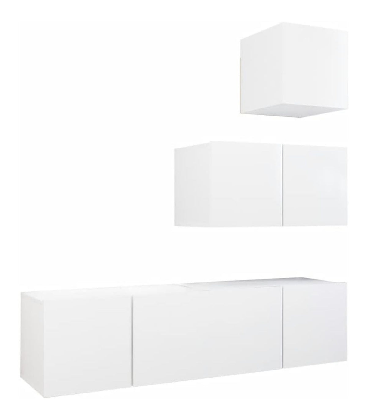 Mobel-Set Schrank Buffet TV Wohnzimmer Schlafzimmer Wohnzimmer 4-teilig Holz Technik Wei 02_0024676