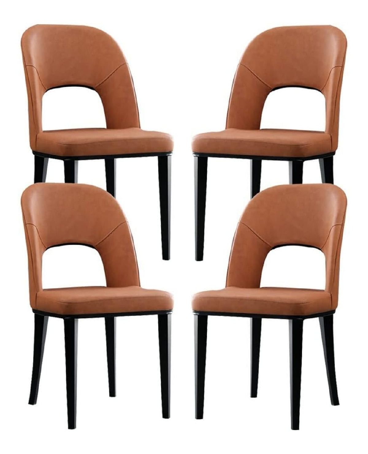 Moderne Esszimmerstuhle aus Leder, 4 Stuck, stilvolle Kuchenmobel mit Beinen aus Karbonstahl, fur Wohnzimmer, Lounge-Tresen und Make-up-Tisch