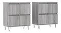 Buffet Bahut Kommode Schrank Aufbewahrungsschrank Organizer Kuche Wohnzimmer 2 Stuck Sonoma Holz Grau 02_0036978