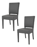 t m c s Tommychairs - 2er Set Moderne Stuhle Genny fur Kuche und Esszimmer, robuste Struktur aus lackiertem Buchenholz Farbe Dunkelgrau, gepolstert und mit dunkelgrauem Kunstleder bezogen