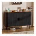 Sideboard,Buffet-Aufbewahrungsschrank mit Tambour Schiebetur,Black