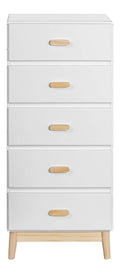 Kommode fur Kinderzimmer, Kommode fur Kinder, Wei Braun, Kiefern MDF, mit 5 Schubladen, mit Anti-Kipp-System - Ma e HxBxT: 115 x 50 x 40 cm - Art. RE6980