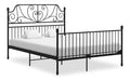 Bettgestell Schwarz Metall 140x200 cm, Robustes Doppelbett mit Kopfteil, Stabile Latten, Modernes Design, Einfache Montage, Langlebiges Schlafzimmermobel