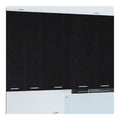 Oberschrank aus Spanplatte in schwarz Eichen-Optik, 40 x 31 x 100 cm, Kuchenmobel beistellschrank Vorratsmobel arbeitsplatte aufbewahrung, stauraum geeignet fur Tafelgeschirr und Esszimmer