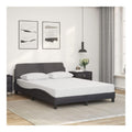 Bettgestell Dover Grau 140x200 cm, Kunstleder, Wellen-Design, Robustes Schlafzimmermobel, Stabiler Plattformrahmen fur erholsamen Schlaf