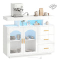 Kuchenschrank mit LED, Steckdosen 100x35x80 cm Hochglanz Wei