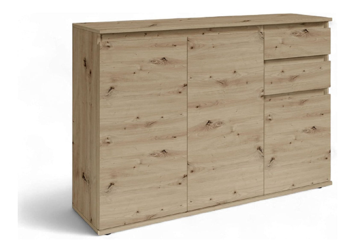 Brest Kommode in Artisan Eiche Optik - Modernes Sideboard mit viel Stauraum - 119 x 84 x 35 cm (B/H/T)