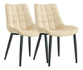 Krok Wood 2X Christian - Esszimmerstuhl, Wohnzimmerstuhl, Burostuhl, Metallbeine (Beige, 2)
