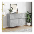 Schranke & Aufbewahrung-Buffets & Sideboards-Sideboards 2 Stuck Betongrau 40x35x70cm Holzwerkstoff