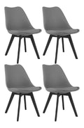 Designstuhl Kunststoff mit Kunstleder 4er Set Graphit