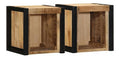 Nachttisch 2er Set Wandmontage 40x35x40 cm Mango Massivholz