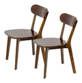 Stuhle 2er Set, Mid Century Modern Dining Chairs mit gebogener Ruckenlehne, Kuchenstuhl mit verstellbaren Fu polstern fur Esszimmer, Kuche, Wohnzimmer, Arbeitszimmer, Walnuss