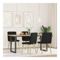 Esszimmerstuhle 4er Set, Moderner Kuchenstuhl aus Stoff mit Metallbeinen, Polsterstuhl fur Wohnzimmer Essbereich, Ergonomischer Stuhl Schwarz