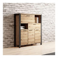 Wohnzimmer Highboard in Taurus Eiche Nb. mit LED Beleuchtung, B/H/T: ca. 1207140/41 cm