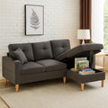 Ecksofa mit Schlaffunktion, Bettkasten, Getr?nkehalter und Sei