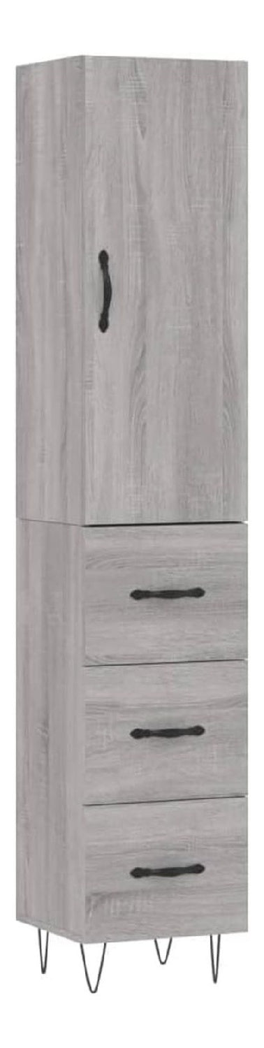 Highboard Grau Sonoma 34,5x34x180 cm Holzwerkstoff