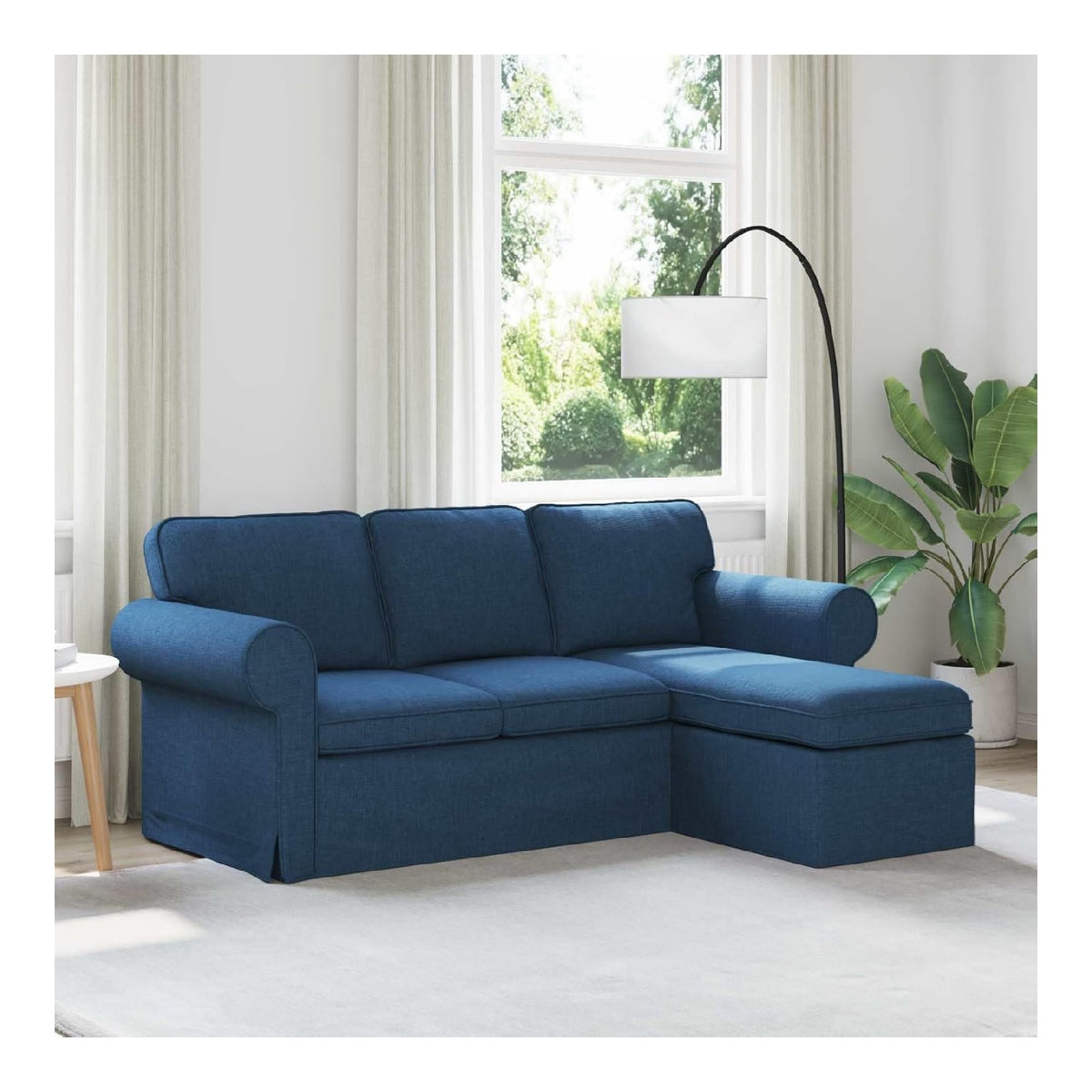Ecksofa Sofa L Form fur Wohnzimmer Blau 160 cm