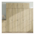 Hochschrank Sonoma-Eiche Holzwerkstoff 80x42,5x225 cm mit 6 Fachern, Stauraum Sideboard Buffet Cabinet fur Wohnzimmer, Kuche, Esszimmer und Buro