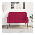 Sitzbank Weinrot Samt mit Polster, Metallgestell 110x76x80 cm, Bequeme Sitzflache und Ruckenlehne, platzsparend fur Flur Wohnzimmer Schlafzimmer, robuste Mobel mit Stauraum und Ablage
