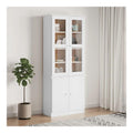 Glasvitrine ALTA wei 77x35x186,5 cm Massivholz Kiefer Buffets & Sideboards