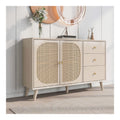 Lexiou Esszimmer Wohnzimmer Sideboard Kommode Stehschrank Aufbewahrung Sideboard TV-Tisch mit Turen und Schubladen Sideboard mit gro em Stauraum Offwhite Creme Breite 120 cm