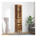 Hochwertiges Altholz Sideboard 34,5 x 34 x 180 cm mit 3 Schubladen und 1 Tur fur Wohnzimmer Kuche Flur Modernes Design