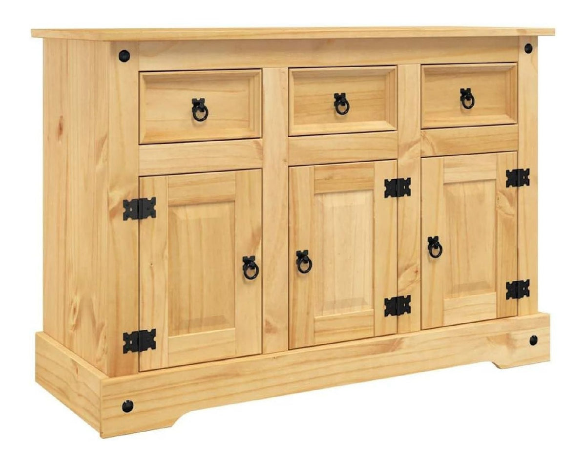 Fengshui Sideboard Braun 112x44x78 cm Massivholz Mexikanische Kiefer