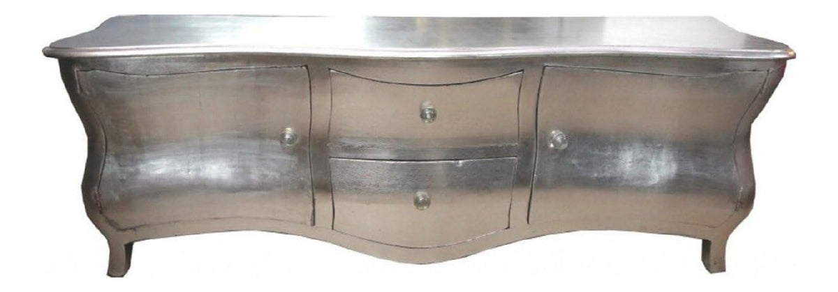 Lange Barock Kommode/Fernsehschrank/Sideboard Silber 170cm - Fernsehkommode