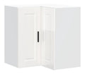 Eckschrank fur Kuche, Hangeschrank fur Kuche, Wandschrank, Eckschrank, Portweiss, glanzend, 57 x 57 x 60 cm
